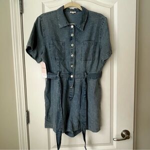 Dress Up Denim Romper Size L New With Tags